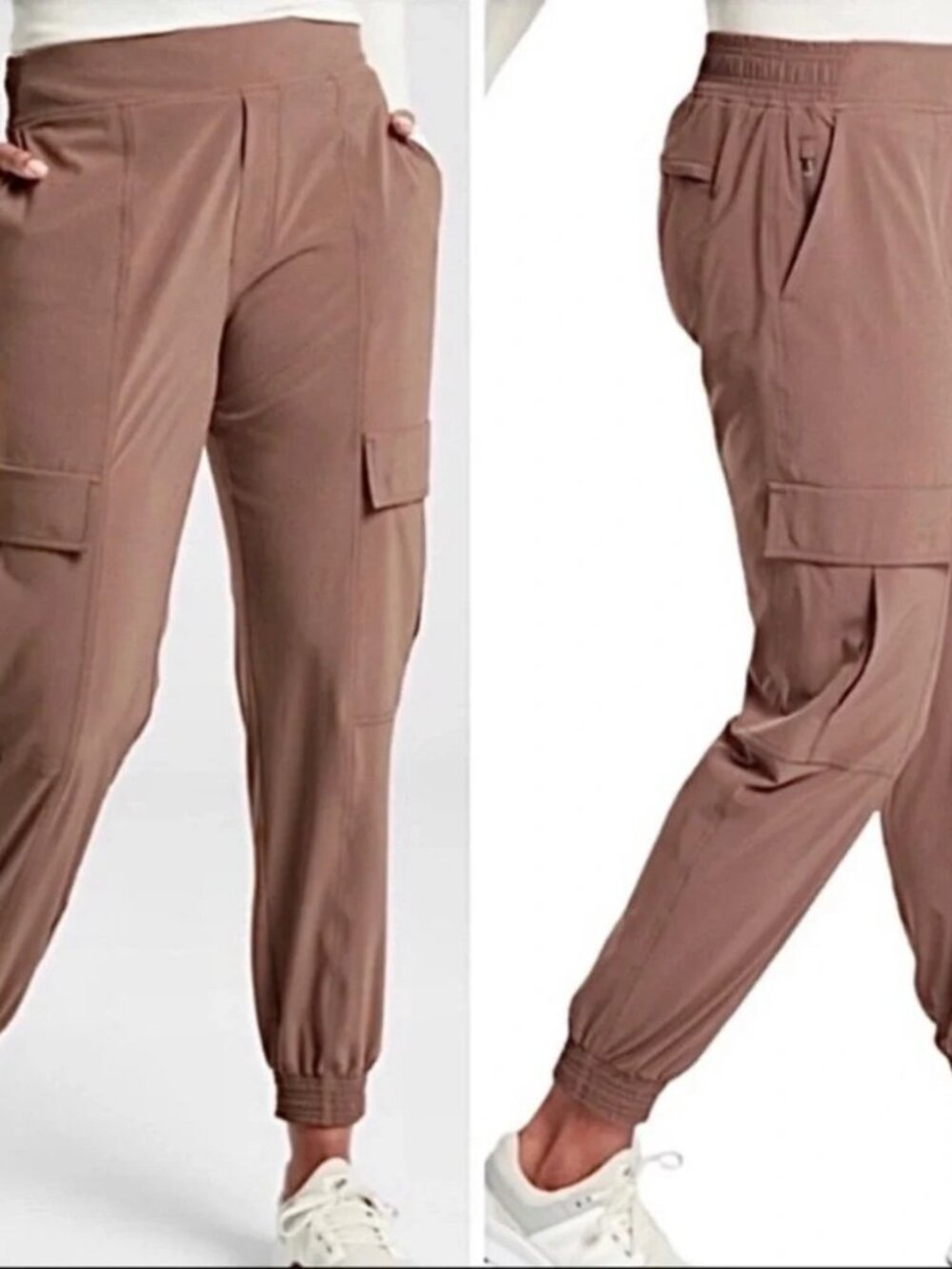 EUC Athleta Chelsea Utility Jogger Mineral Brown 8 Pockets Hiking Gym Outdoors